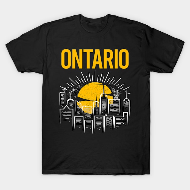 Yellow Moon Ontario T-Shirt by flaskoverhand